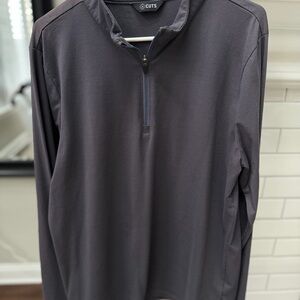 Cuts Clothing Men's Zip Up Sweater - Dark Gray - Size L